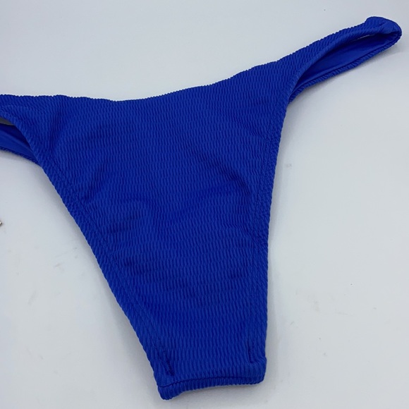 VITAMIN A California High Leg Cheeky Bikini Bottoms Size M/8 S/6 Royal Blue NEW! - Picture 7 of 16